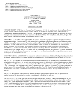 June 2010 Timber Sale Notice