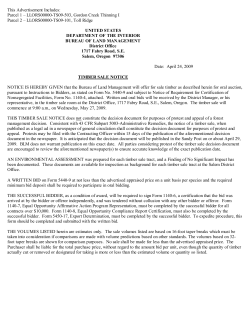 Parcel 1 - LLORS00000-TS09-503, Gordon Creek Thinning I, Parcel 2 - LLORS00000-TS09-101, Toll Ridge