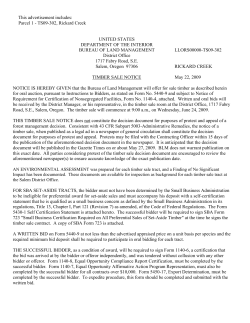 Parcel 1 - TS09-302, Rickard Creek, LLORS00000-TS09-302, RICKARD CREEK TIMBER SALE