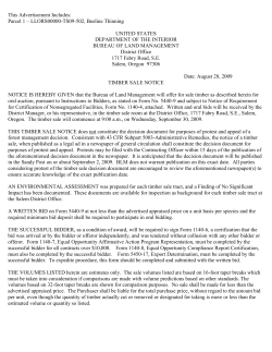Beeline Thinning Sale Notice