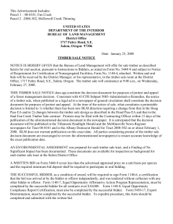 Parcel 1 - 08-0101, Fan Creek, Parcel 2 - 2008-502, McDowell Creek Thinning