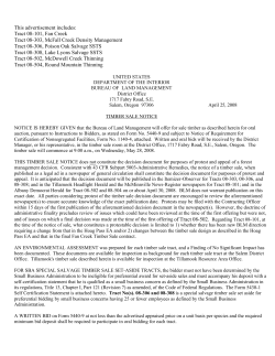 May 2008 Timber Sale Notice