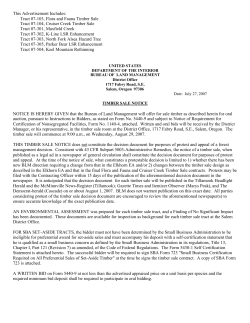 August 2007 Timber Sale Notices