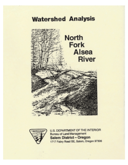 North Fork Alsea River Wathershed Analysis
