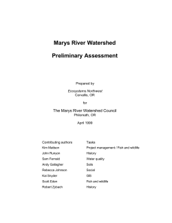 Marys River Watershed Analysis