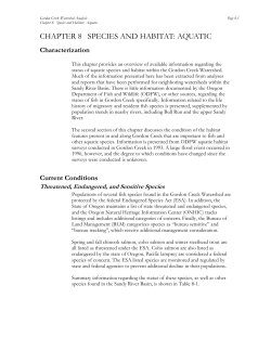 Chapter 8: Species and Habitat Aquatic