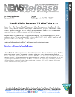 Salem, Ore.--The Bureau of Land Management, Salem District, is renovating the south Salem office. Energy efficient windows and skylights will be installed, aging hot water boilers will be replaced, the security system is being updated and a photovoltaic system will be installed using American Recovery and Reinvestment Act (ARRA) funding.
