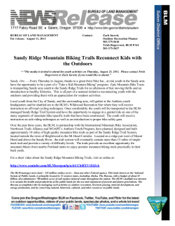 Sandy, Ore. - Every Thursday in August, thanks to a grant from Nike Inc., at risk youth in the Sandy area have the opportunity to be a part of a "Take a Kid Mountain Biking" program. Epic Mountain Bike Tours is transporting Sandy area youth to the Sandy Ridge Trails for an afternoon of fast moving thrills and an introduction to healthy lifestyles. This is all part of a national initiative reconnecting youth with the outdoors and providing them with an appreciation for outdoor activities.