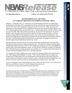 BLM Proposes Raising Day Use Fees