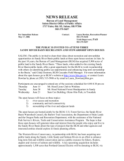 The public is invited to attend three Sandy River Basin Recreation and Stewardship Open Houses in June.