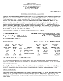Extended 60-Day Timber Sale Notice Saddle Up To Paradise CT amp; DM Reoffer, Pass the Buck CT amp; DM Reoffer, and Coq and Dagger CT Reoffer