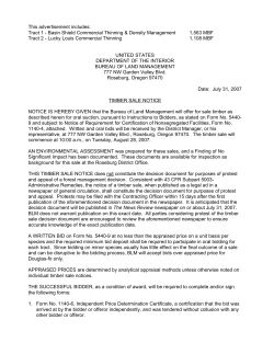 Basin Shield Commercial Thinning amp; Density Management and Lucky Louis Commercial Thinning