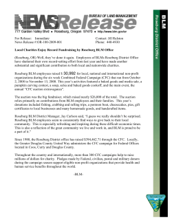 Roseburg, OR - Well, they've done it again. Employees of BLMs Roseburg District Office have shattered their own record-setting effort from last year and have made another substantial and significant contribution to both local and nationwide charities.