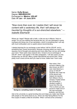 Dufty Brown's Student Experience Report