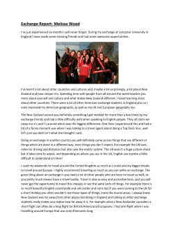 Melissa Wood's Student Experience Report