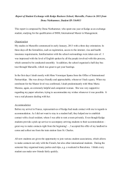 Dona Neithammer's Student Experience Report