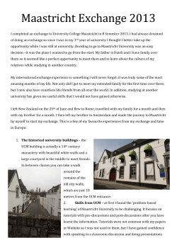 Bridget Steenkamer's Student Experience Report