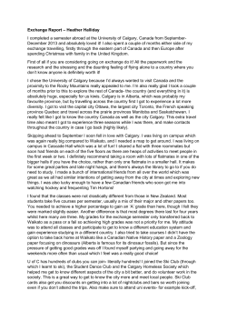 Heather Halliday's Student Experience Report