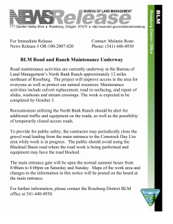 BLM Road and Ranch Maintenance Underway