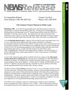 Fall Volunteer Projects Planned on Public Lands