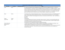 February 2011 Pilot Project Initiation Comments
