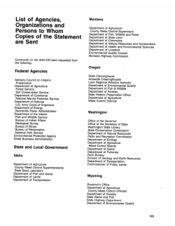 List of Agencies, Organizations and Persons