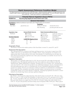 Biophysical (BpS) Descriptions - applicable to the John Day Basin RMP