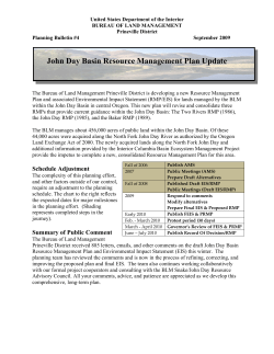 Planning Bulletin #3