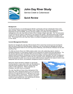 John Day River Study Quick Review