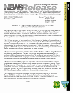 Bureau of Land Management Approves Geothermal Exploratory Drilling Project