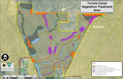 Map of current vegetation treatments in the Cline Buttes Recreation Area