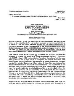 April Timber Sale Notice