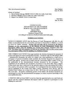 July Timber Sale Notice