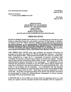 May Timber Sale Notice