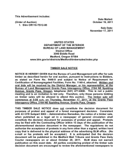 Timber Sale Notice November 2011 Sales
