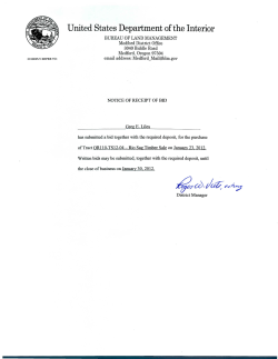 Notice of Receipt of Bid