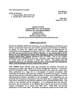 Timber Sale Notice August 2011 Sales