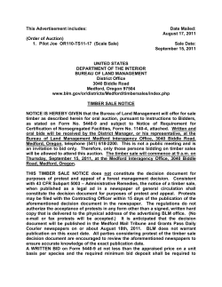 Timber Sale Notice September 2011 Sales