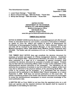 Timber Sale Notice for the Lower Down Salvage, Blown A Round Salvage, and Windy Salt Salvage timber sales