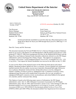 Corrected Biological opinion