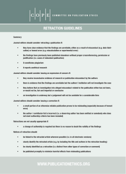 Guidelines from the Committee on Publication Ethics