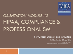 HIPAA Program FVHCA