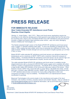 Cable Extended RF Admittance Level Probe Reaches Great Depths