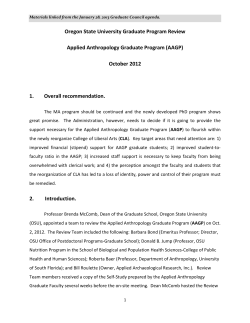 Applied Anthropology Graduate Program Review