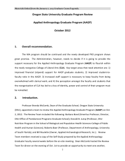 Applied Anthropology Graduate Program Review