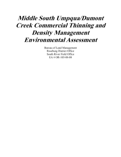 1) Mid South Umpqua/Dumont Creek EA