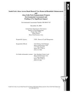South Fork Alsea Access Road Hazard Tree Removal / Alsea Falls Park Enhancement
