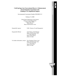 Cold Springs LSR Enhancement