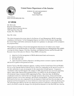 Letter to the National Marine Fisheries Service