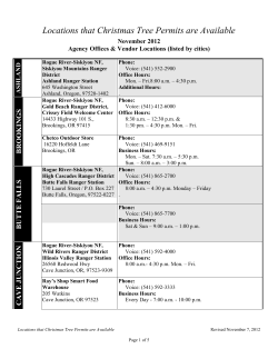 Locations that Christmas Tree Permits are Available